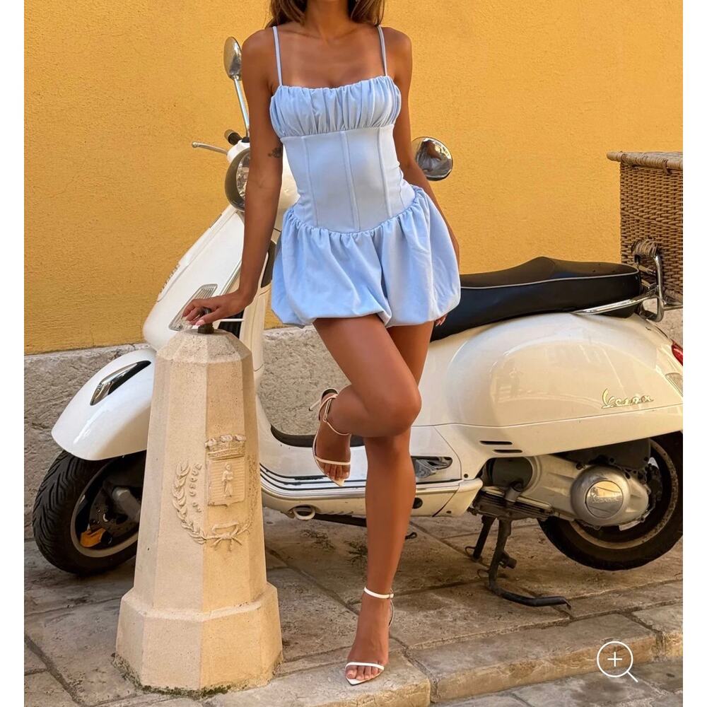 Outcast Clothing Mini Dress Piera Size M Blue - Picture 4 of 4